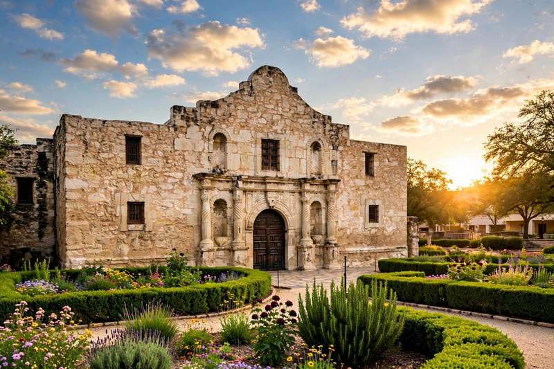The Alamo mission in San Antonio, Texas